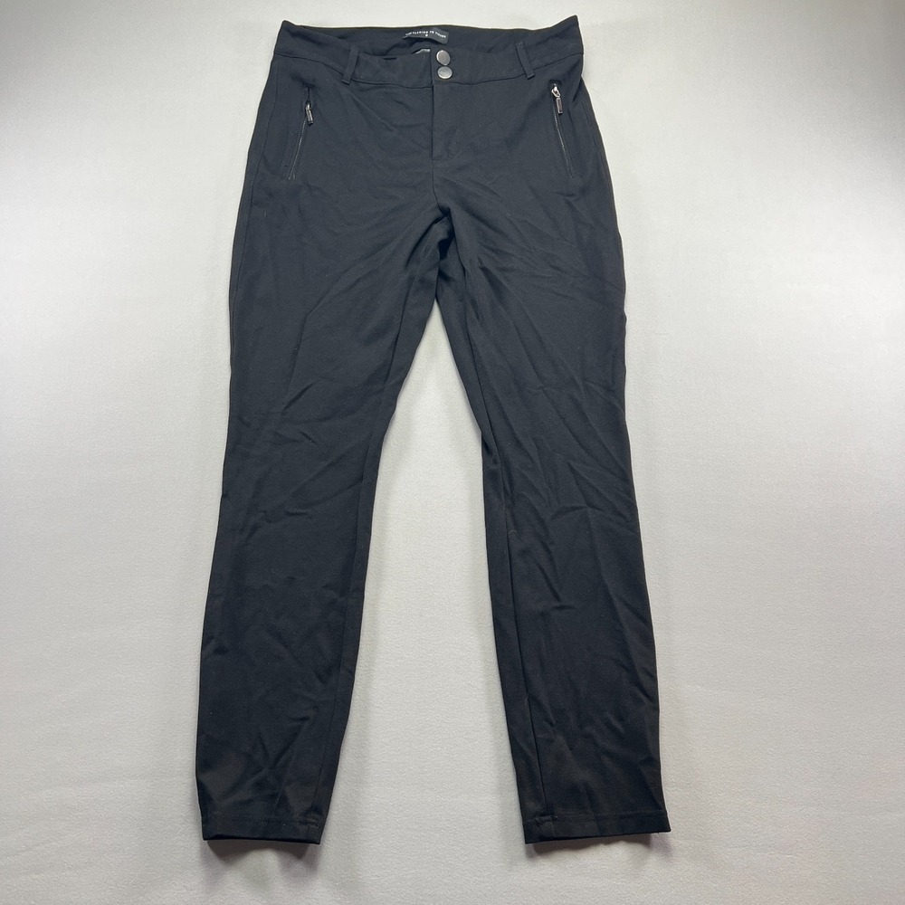 Fashion To Figure Pants Womens 0 Black Stretch Flat Front Mid Rise Skinny Leg